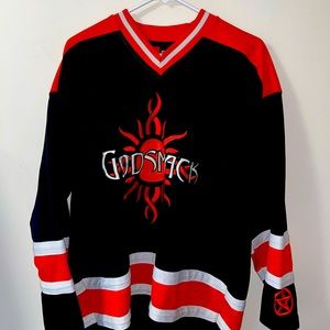 Vintage GodSmack 3 Strikes Hockey Jersey~Made in Korea~1 Flaw~Large